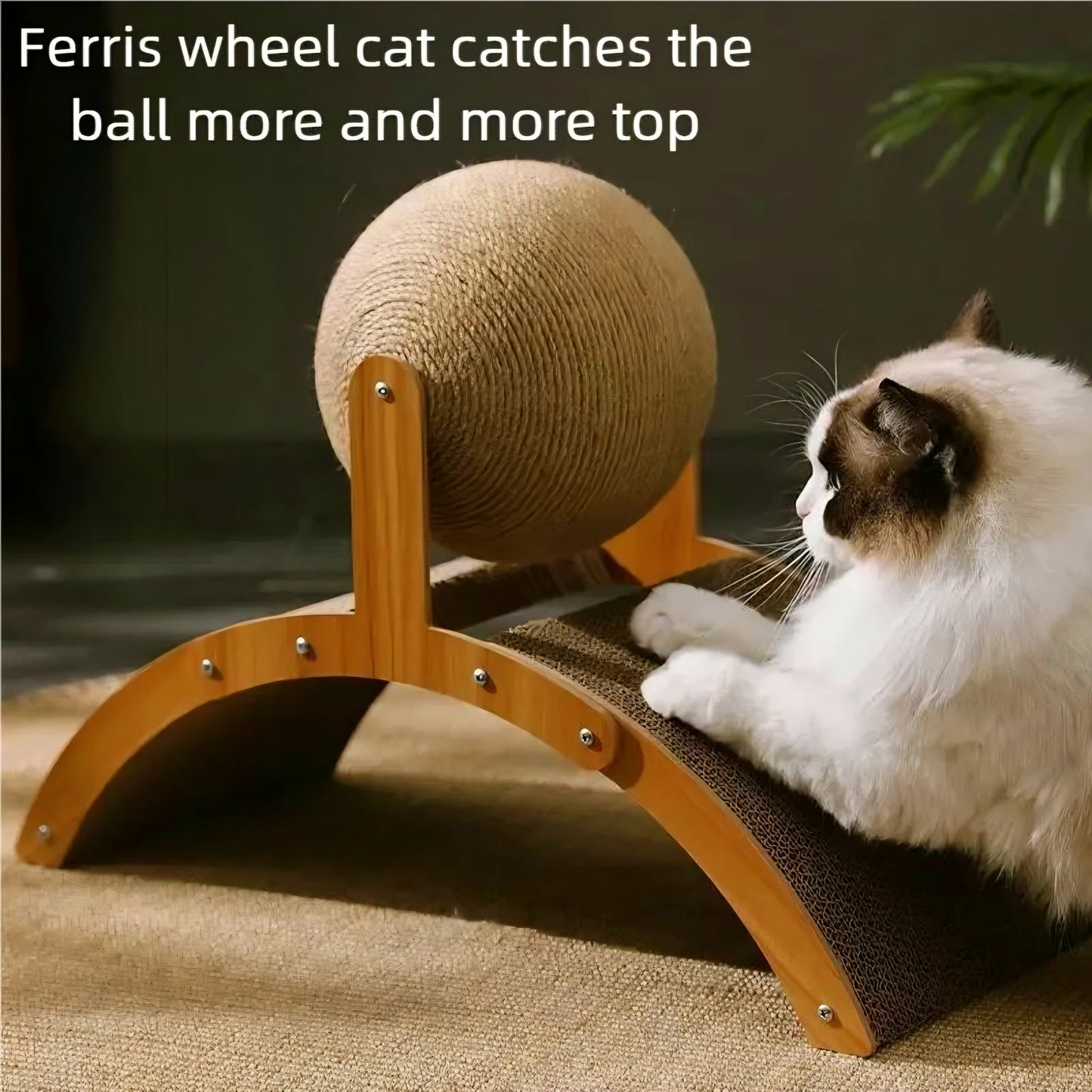  2 in 1 Wooden Sisal Cat Scratching 