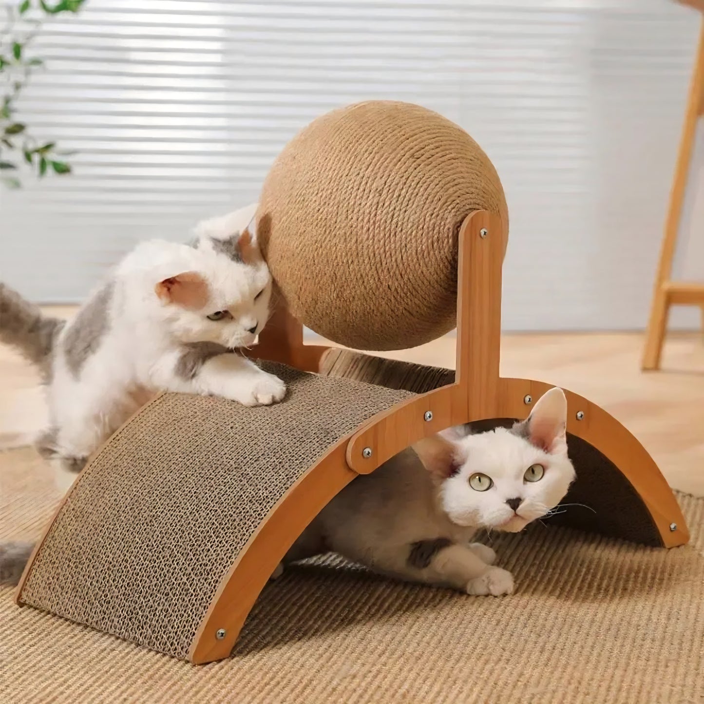  2 in 1 Wooden Sisal Cat Scratching 