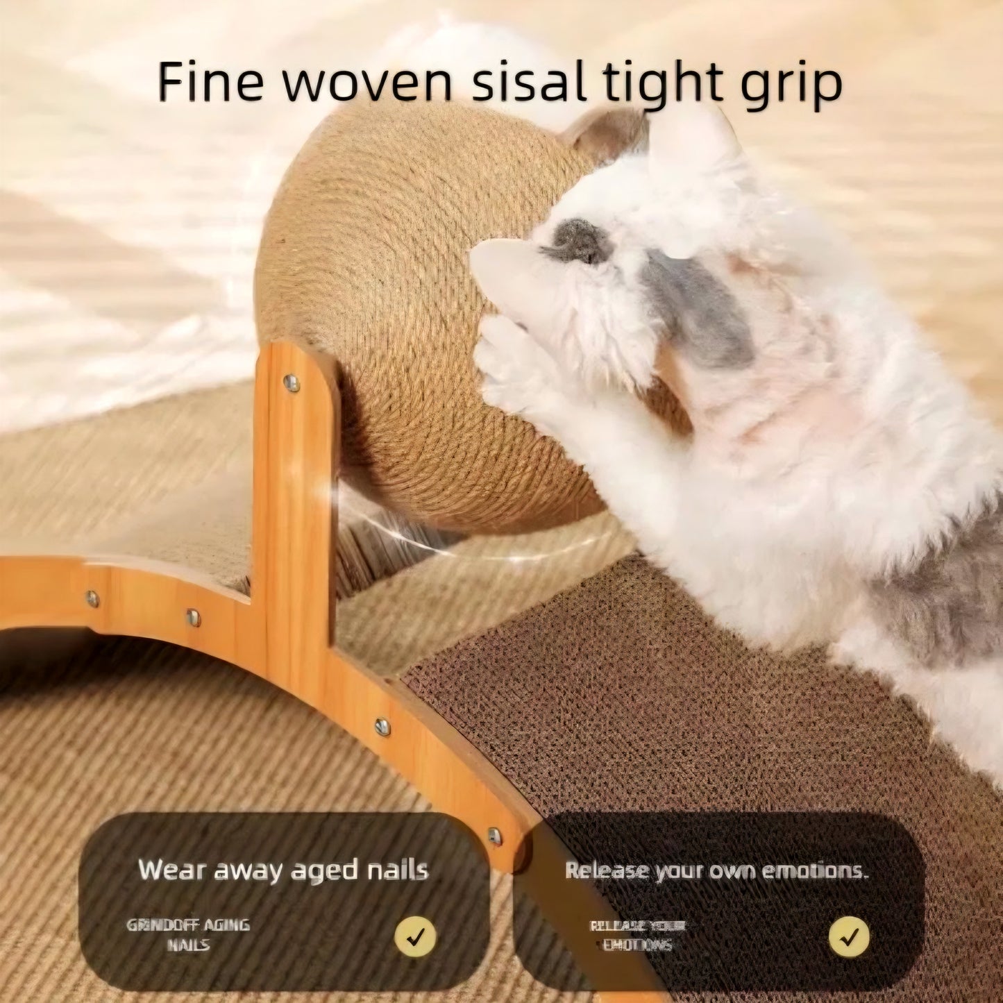  2 in 1 Wooden Sisal Cat Scratching 