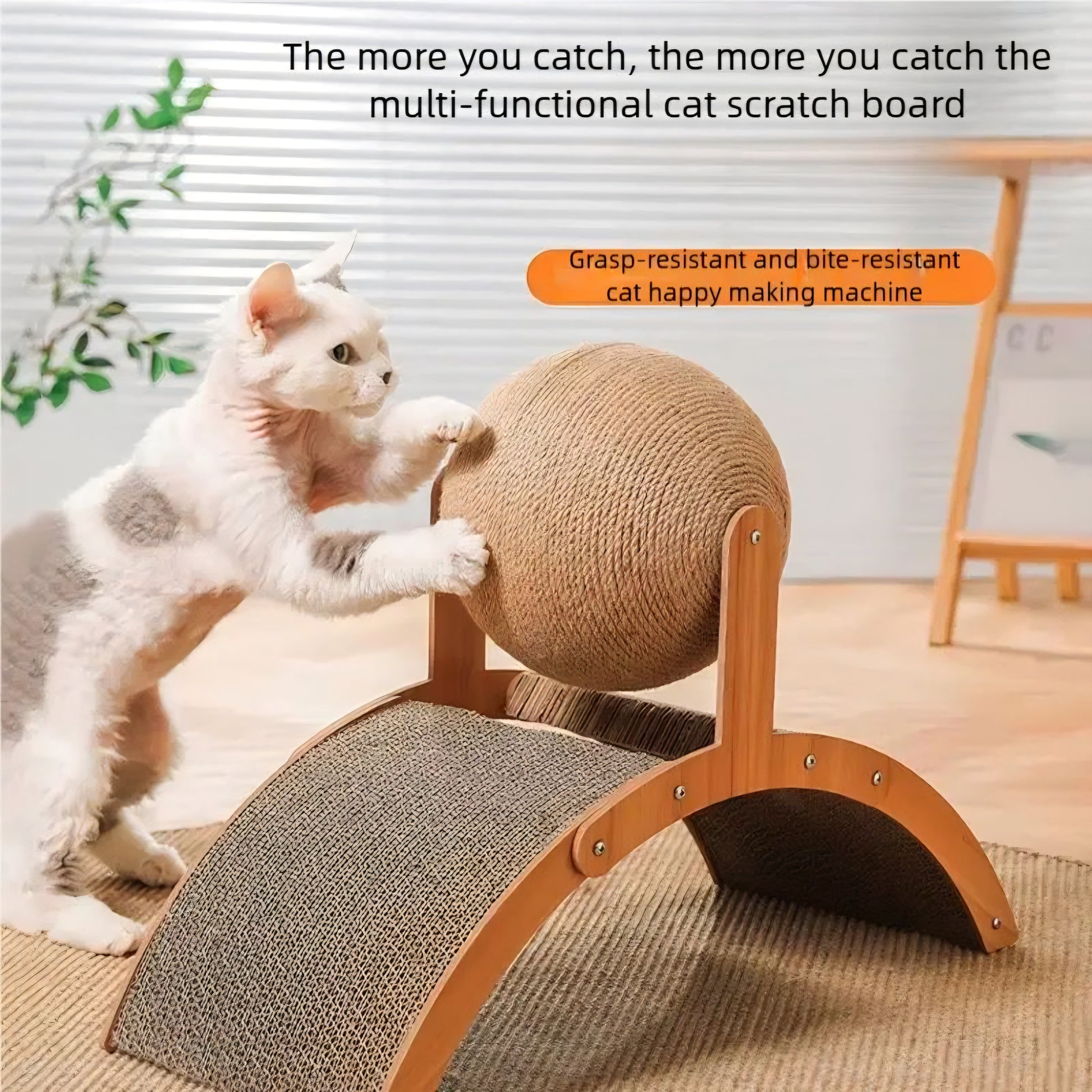  2 in 1 Wooden Sisal Cat Scratching 