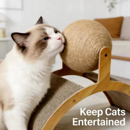  2 in 1 Wooden Sisal Cat Scratching 