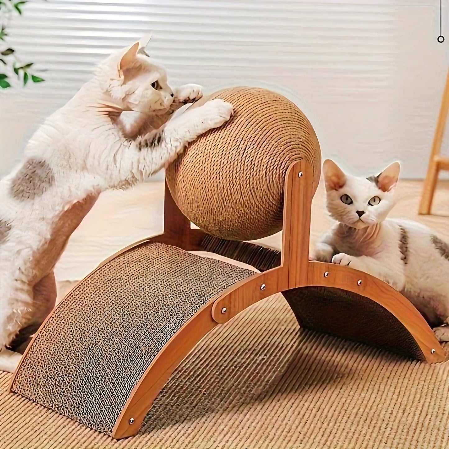  2 in 1 Wooden Sisal Cat Scratching 