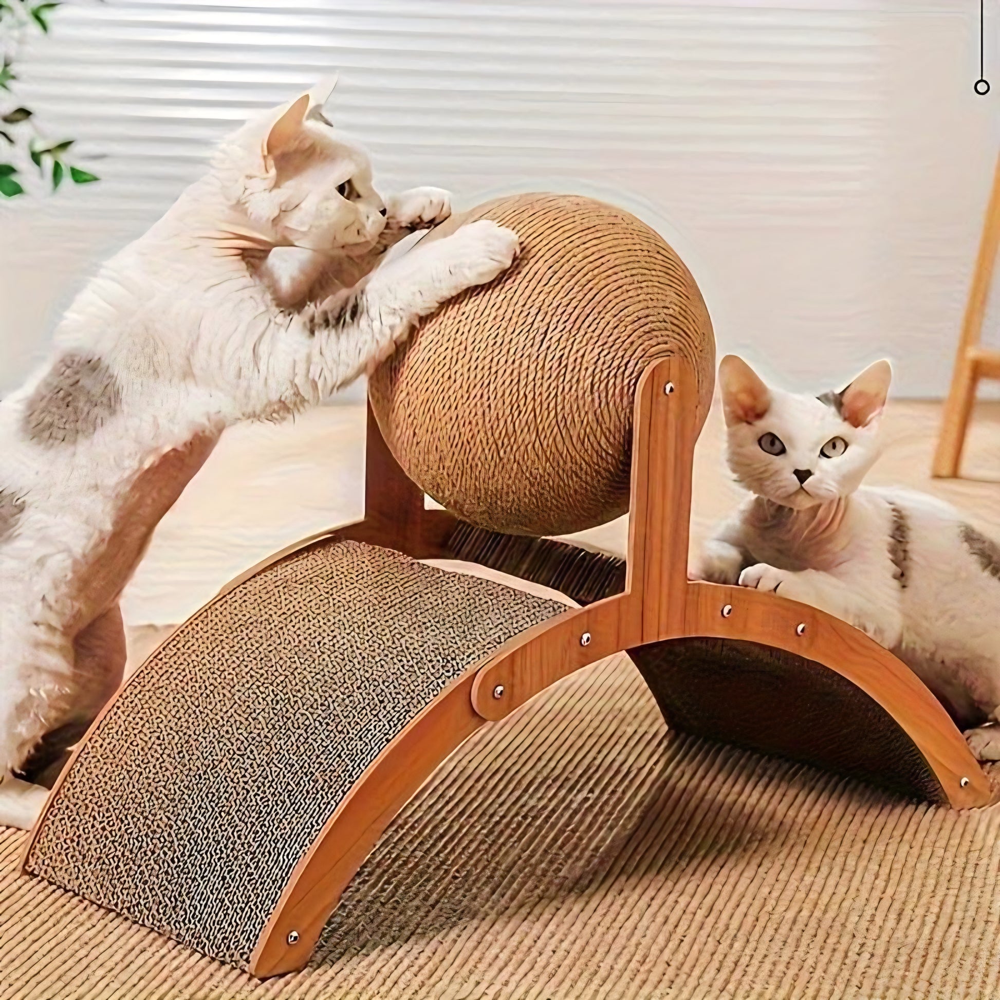  2 in 1 Wooden Sisal Cat Scratching 