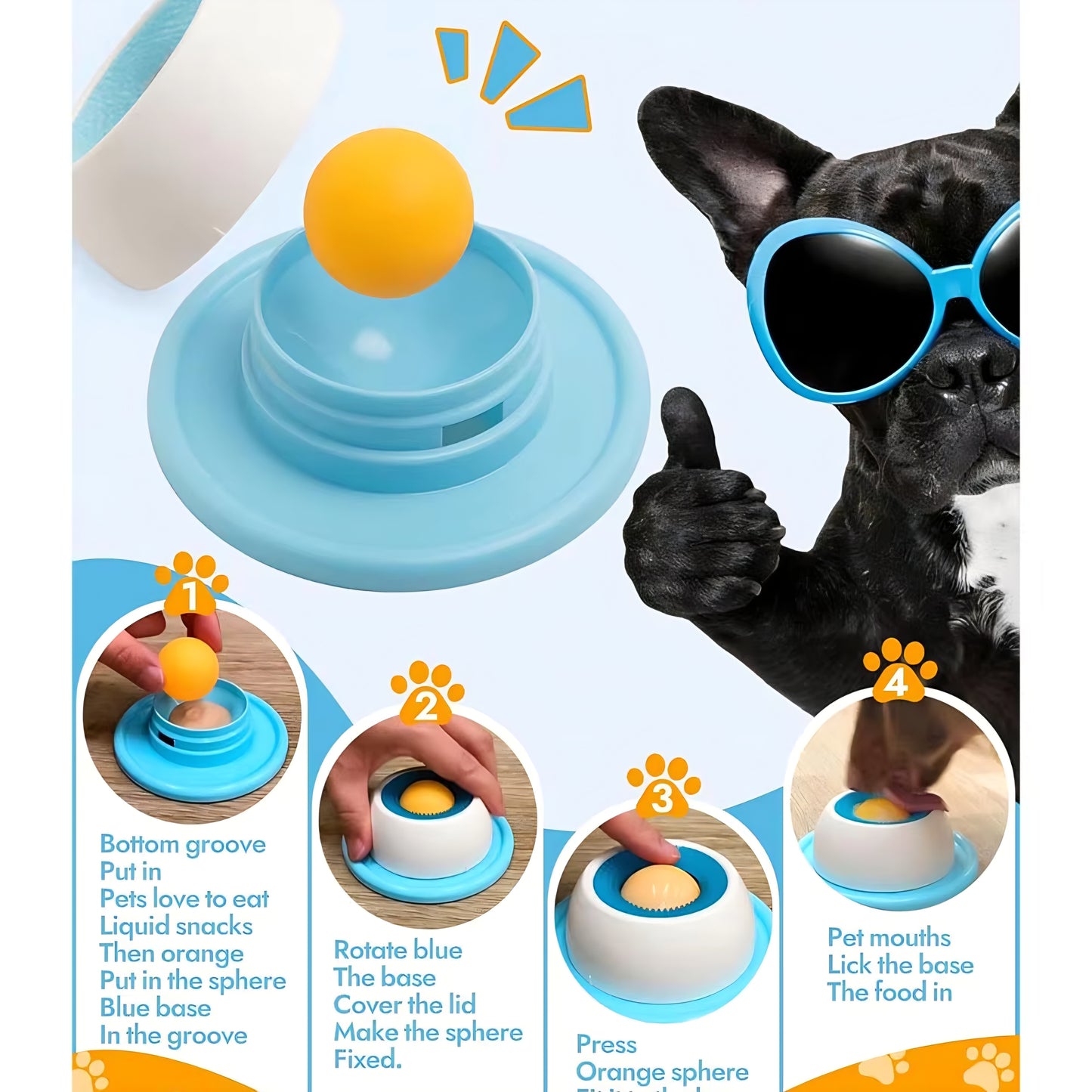 Veloura™️ CalmLick Pet Feeder (Interactive Slow Feeding Lick Mat for Dogs & Cats)