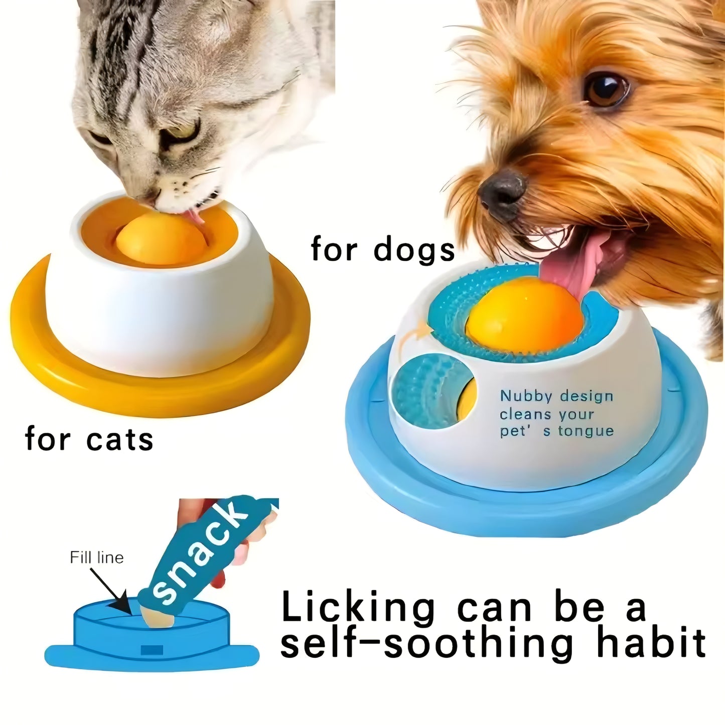 Veloura™️ CalmLick Pet Feeder (Interactive Slow Feeding Lick Mat for Dogs & Cats)